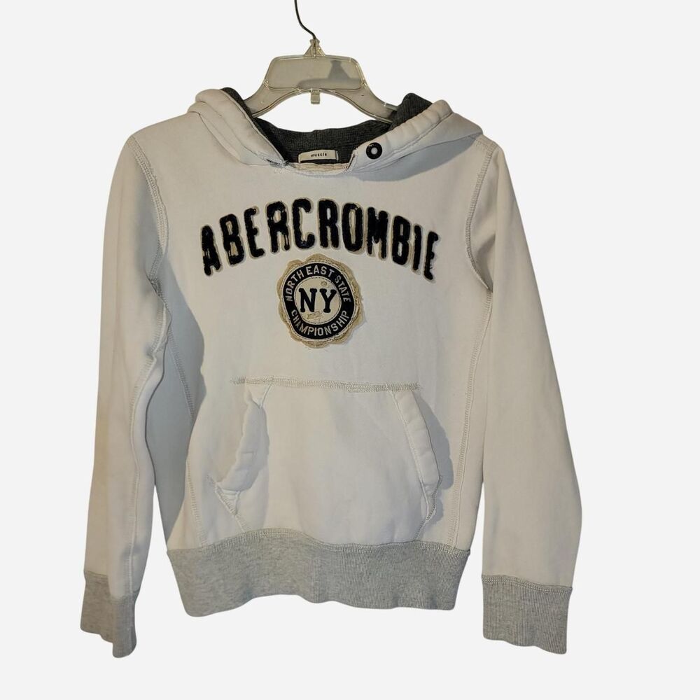 Abercrombie Fitch White and Cream Sweatshirt